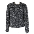 Chanel Wool Nylon Tweed No Collar Zip Jacket 34
