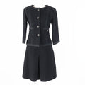 Chanel Cotton Silk Tweed Setup Black 36