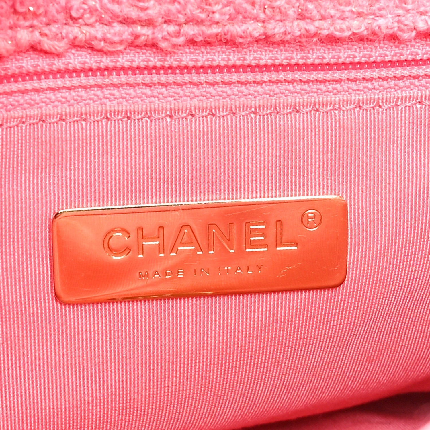 Metallic Tweed Quilted Medium Chanel 19 Flap Pink