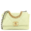 Lambskin Quilted Medium Chanel 19 Flap Light Green