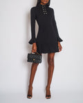 Louis Vuitton Black Long Sleeve Button Down Mini Dress Size FR 38 (UK 10)