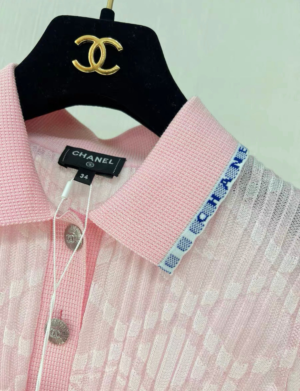 Chanel 24S pink stretch knitted dress, brand new with tag size 34