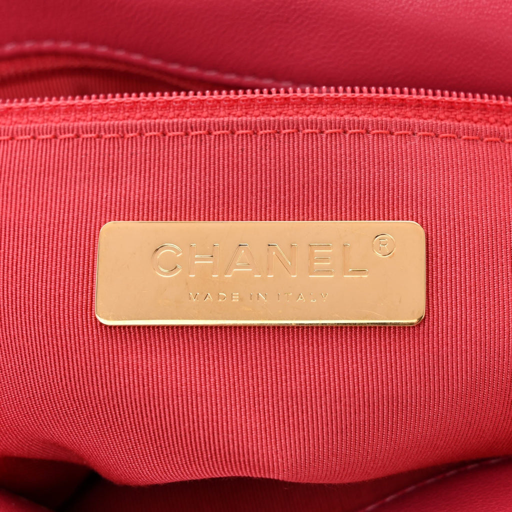 Lambskin Quilted Medium Chanel 19 Flap Pink