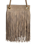 Saint Laurent Brown Suede Fringe Grace Bag