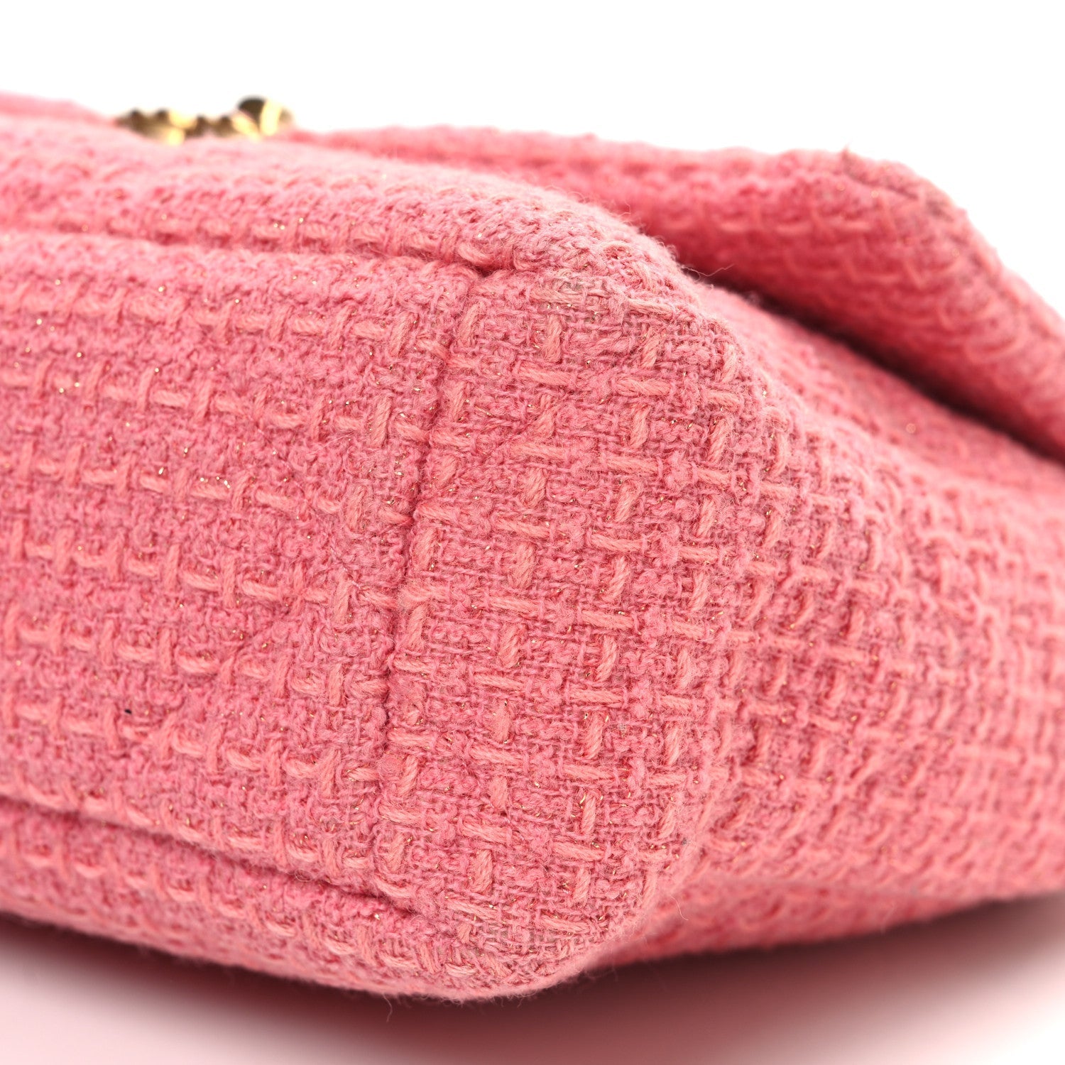 Metallic Tweed Quilted Large Chanel 19 Flap Pink