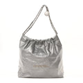 Metallic Calfskin Quilted Chanel 22 Silver