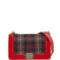 Chanel Boy Chanel Matelasse Velour Wool Leather Shoulder Bag