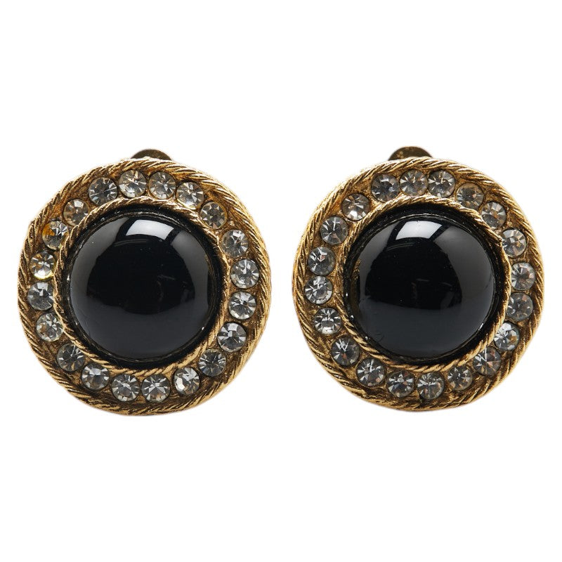 Chanel Rhinestone Round Earrings