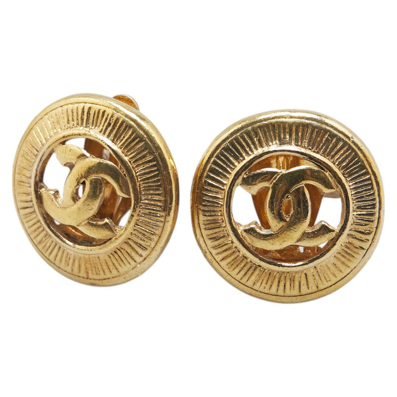 Chanel Coco Mark Round Earrings