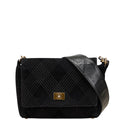 Chanel Coco Mark Wild Stitch Suede Leather Shoulder Bag