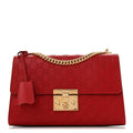 Guccissima Medium Padlock Shoulder Bag Hibiscus Red