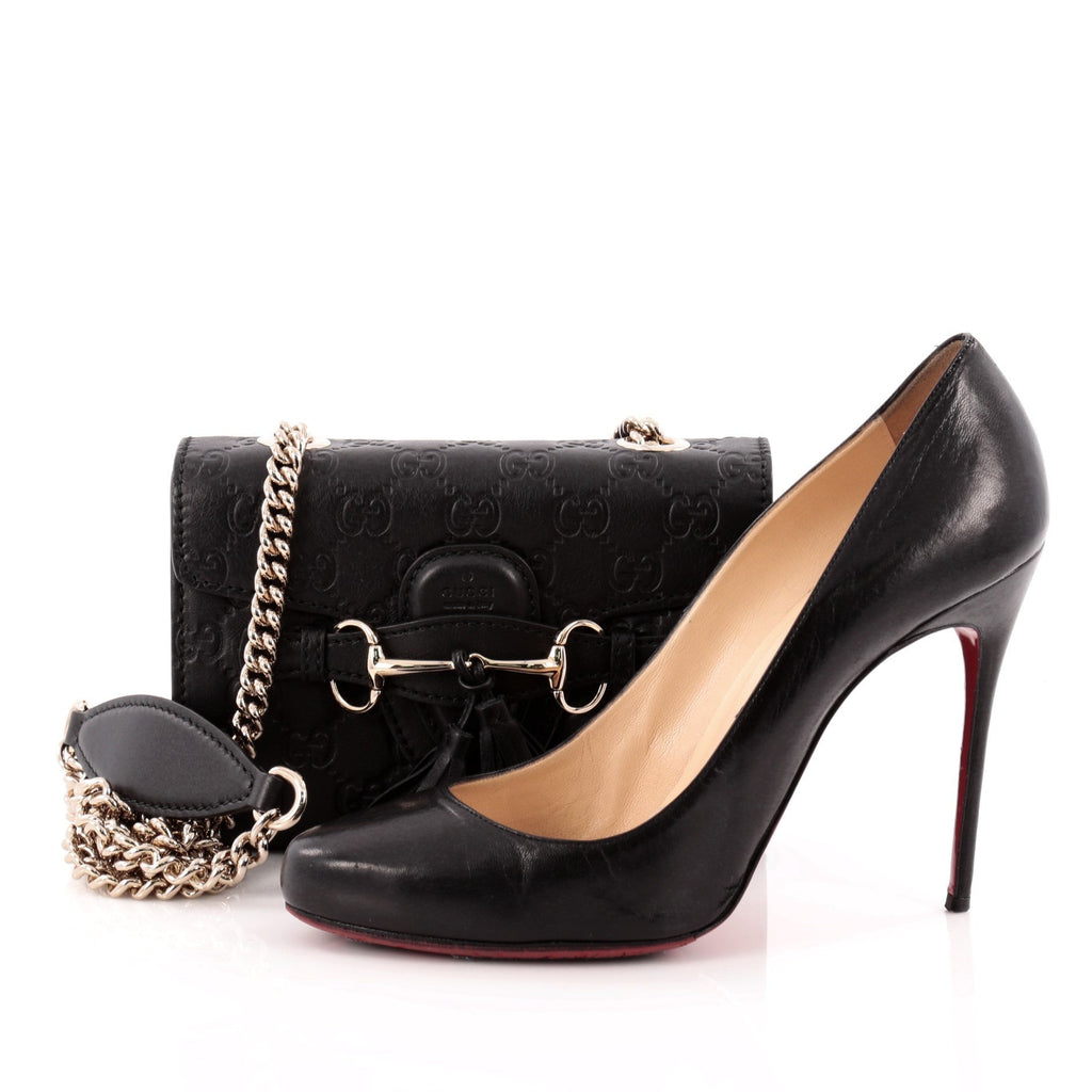 Emily Chain Strap Flap Bag Guccissima Leather Mini