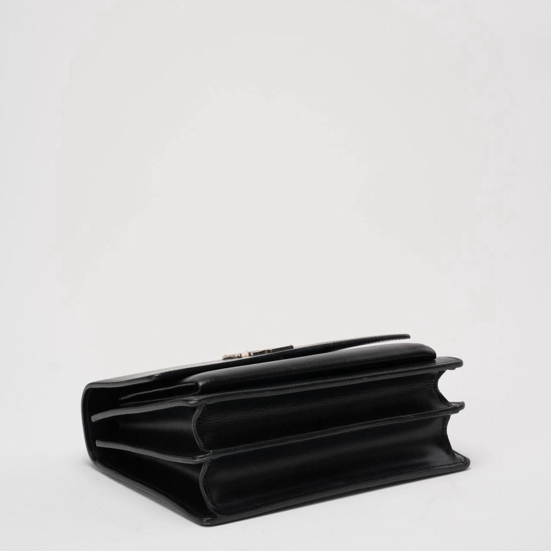 Saint Laurent Black Calfskin Medium Monogram Sunset
