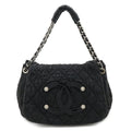 Chanel Nylon Enamel Coco Mark 2way Chain Bag Black