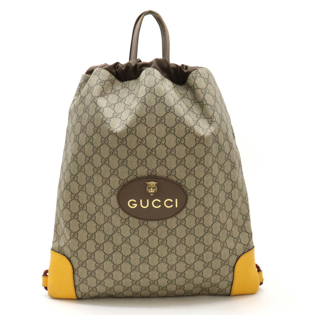 Gucci GG Supreme Cat Head Drawstring Backpack