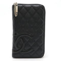 Chanel Cambon Line Coco Mark Leather Enamel Long Wallet A48660