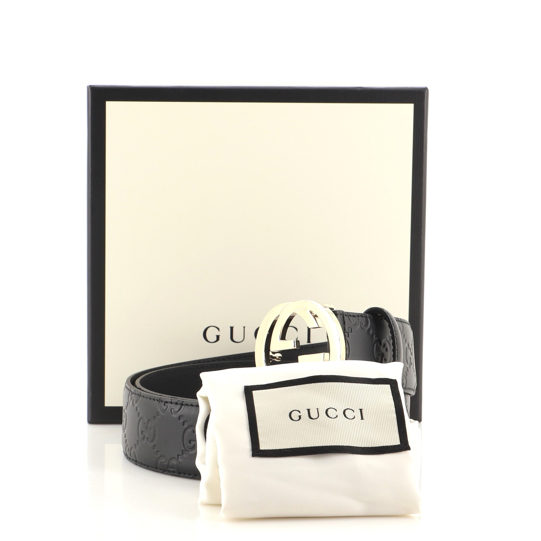 Interlocking G Belt Guccissima Leather Wide 85