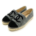 Chanel Espadrille Linen Wool Velvet Flat Shoes