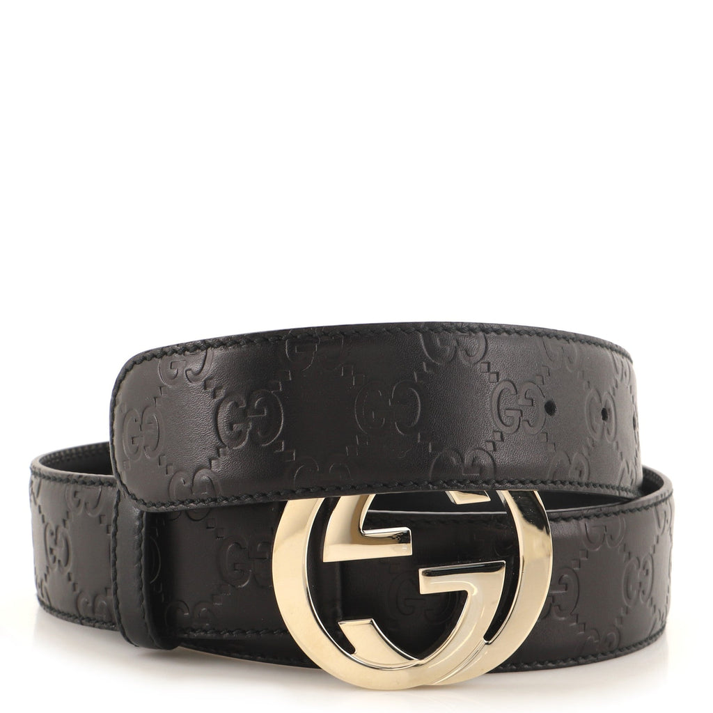 Interlocking G Belt Guccissima Leather Wide 95