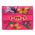 Gucci Pink Clutch New Supreme Canvas Flora Print  Case Wallet