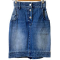 Chanel Coco Mark Button Denim Skirt