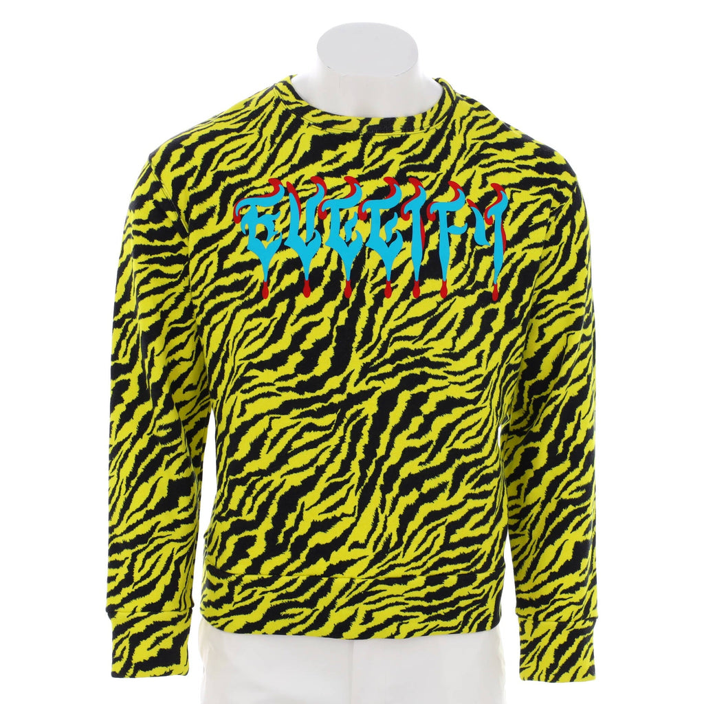 Men's Metal Guccify Crew Neck Sweatshirt Printed Cotton