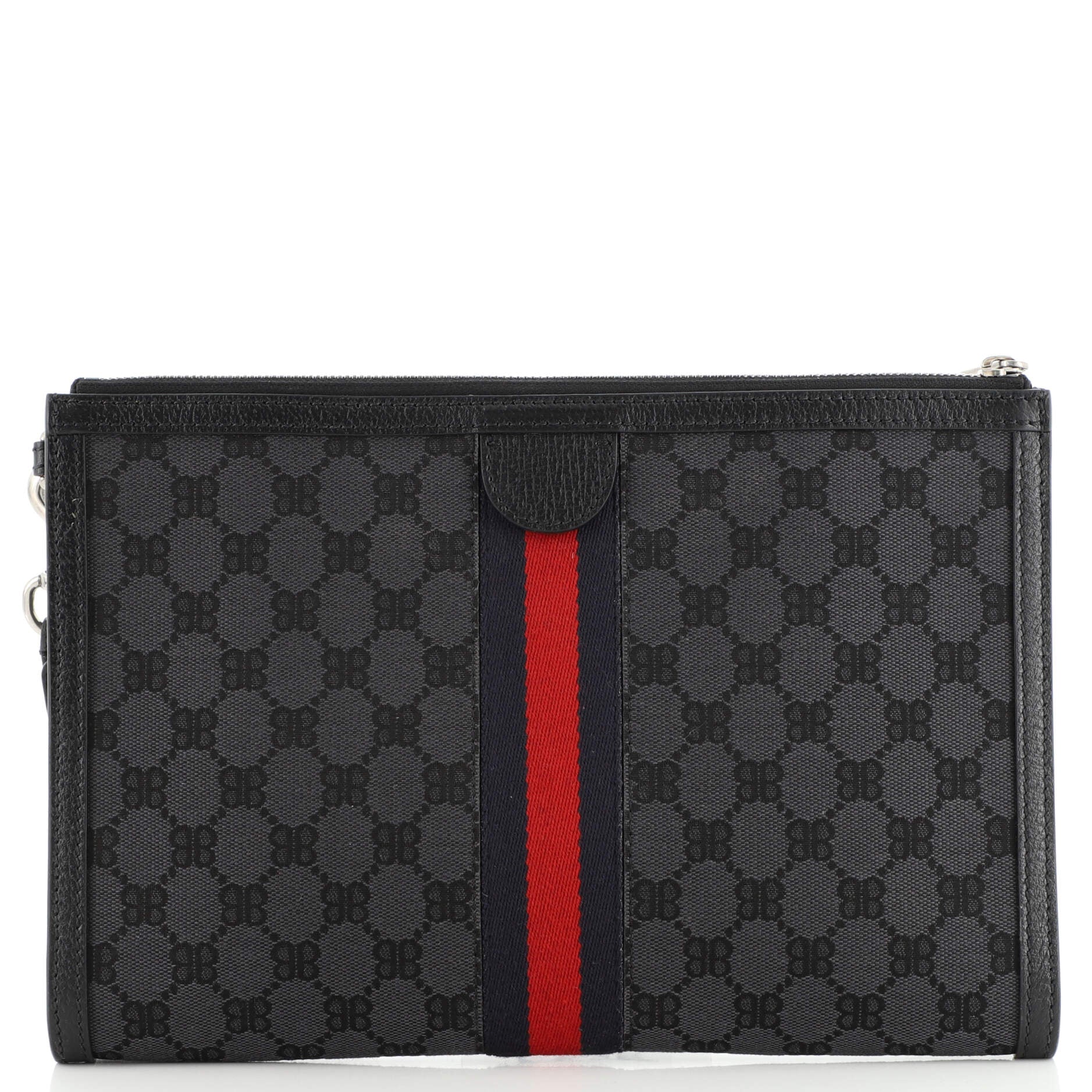 x Gucci The Hacker Project Web Wristlet Clutch BB Canvas