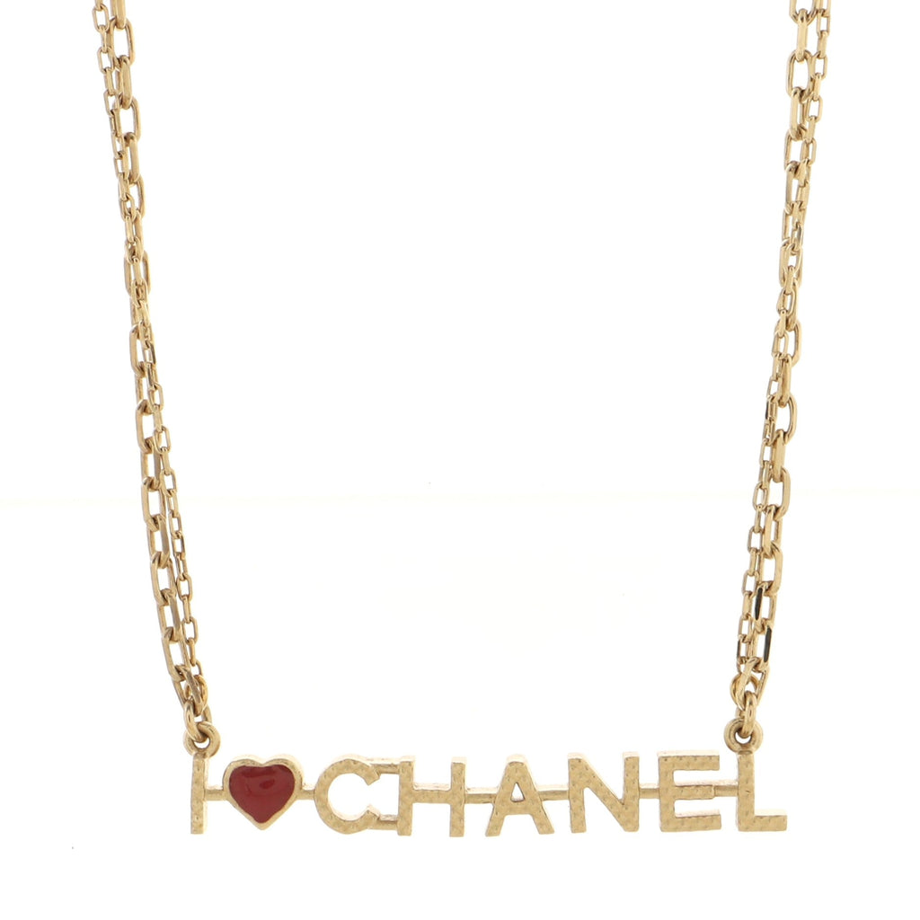 I Love Chanel Necklace Metal with Resin