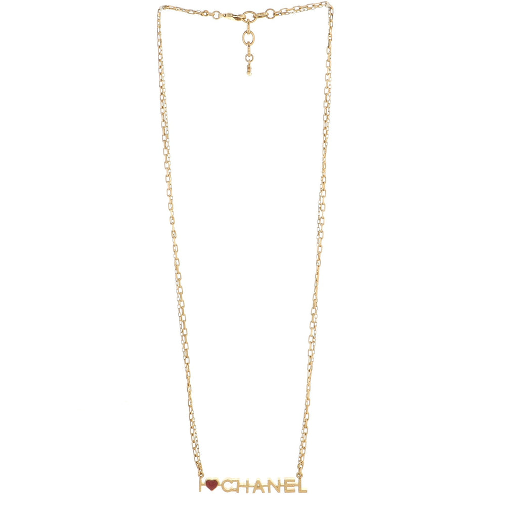 I Love Chanel Necklace Metal with Resin
