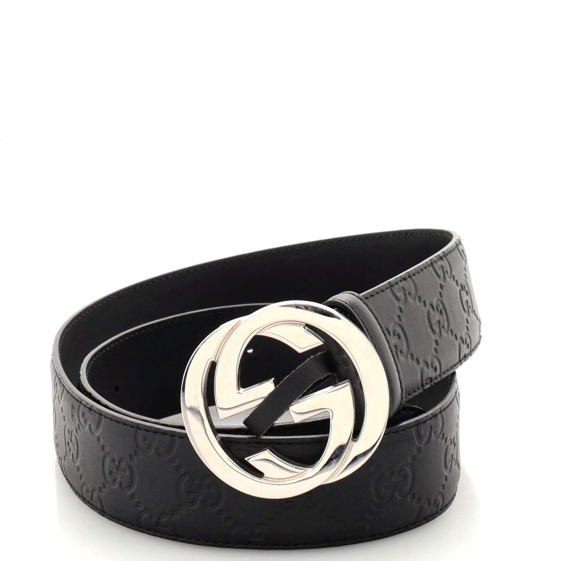Interlocking G Belt Guccissima Leather Wide 90