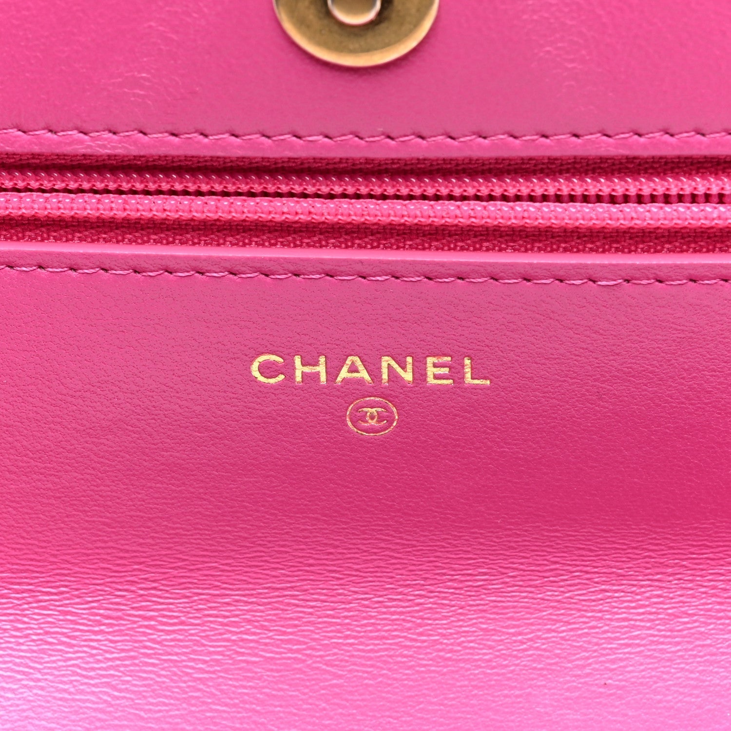 Wool Tweed Lambskin Quilted Chanel 19 Wallet On Chain WOC and Coin Purse  Fuchsia