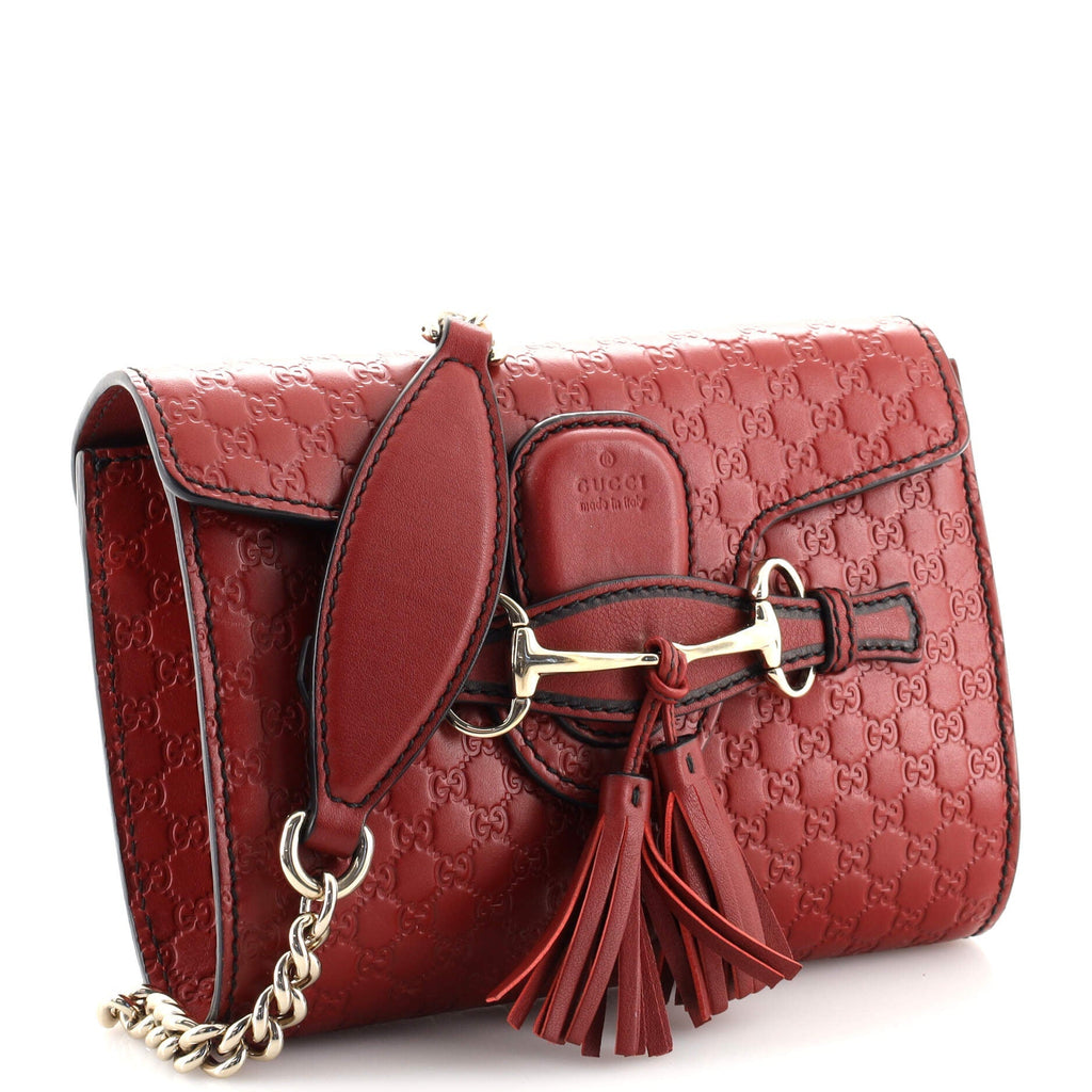 Emily Chain Flap Bag (Outlet) Microguccissima Leather Mini