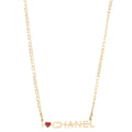 I Love Chanel Chain Necklace Metal with Resin