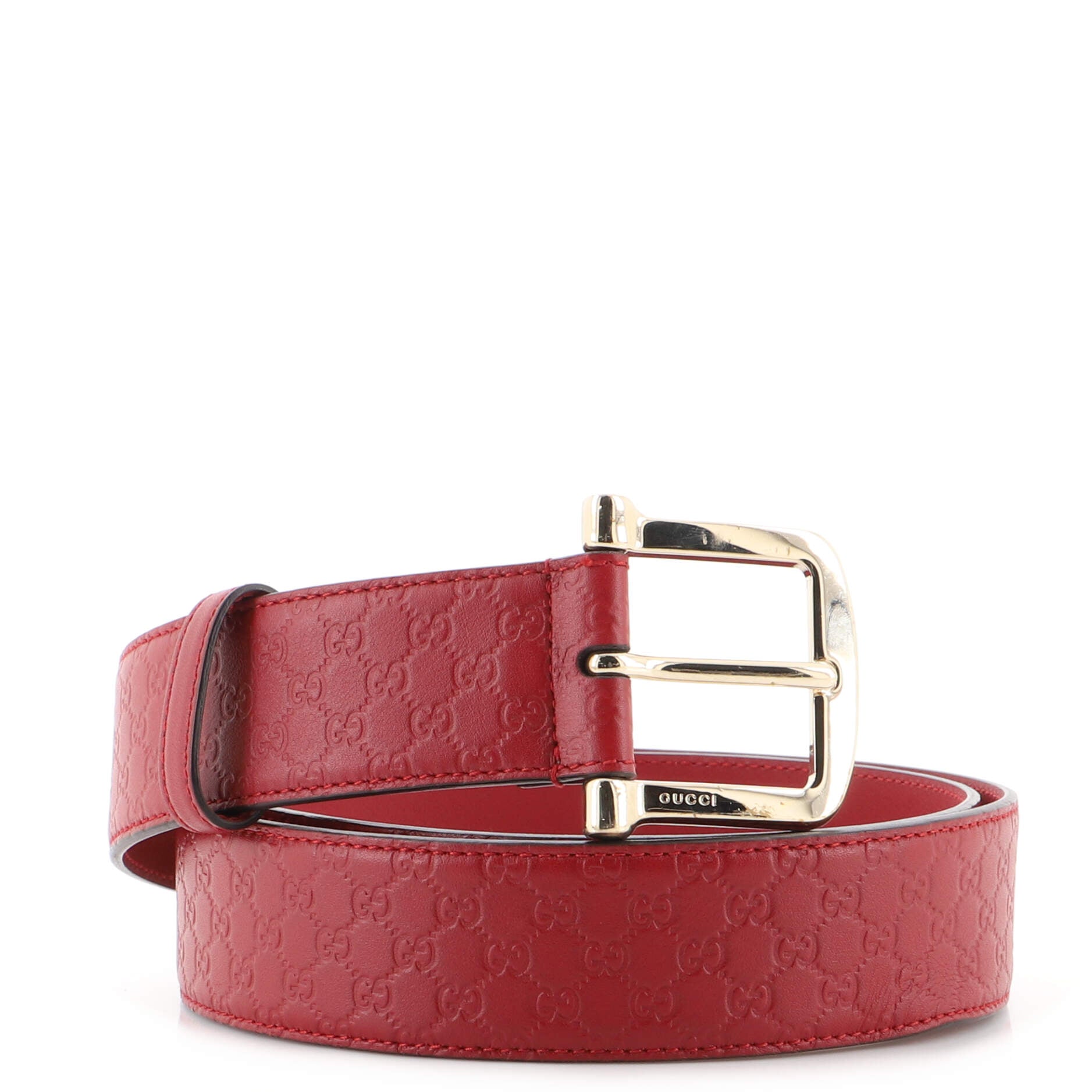 Buckle Belt (Outlet) Microguccissima Leather Wide 100
