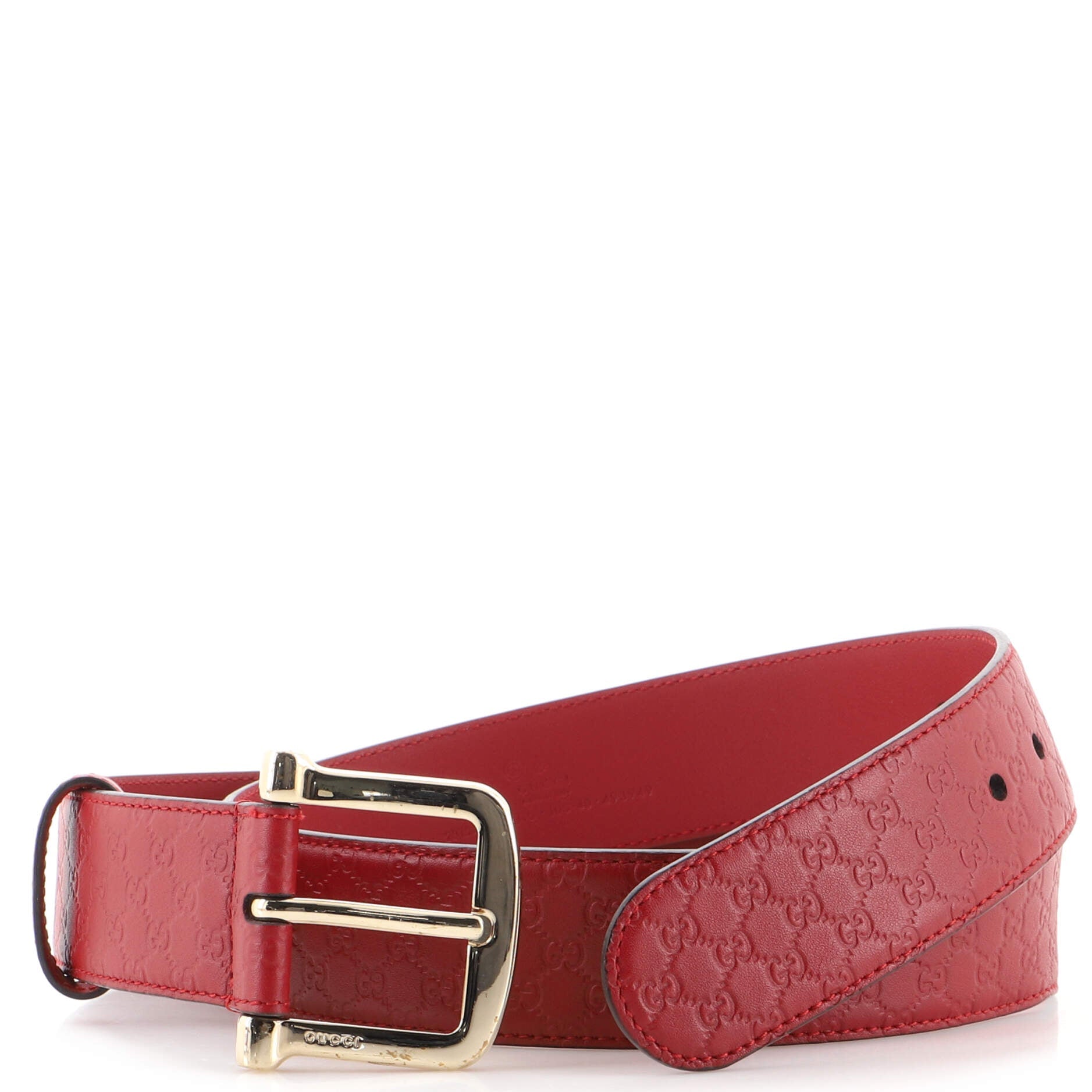 Buckle Belt (Outlet) Microguccissima Leather Wide 100