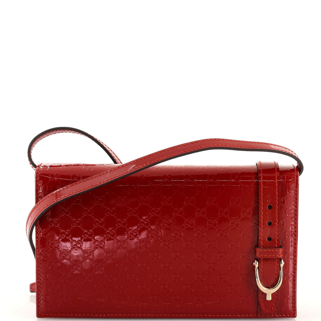 Nice Wallet on Strap Microguccissima Patent Mini
