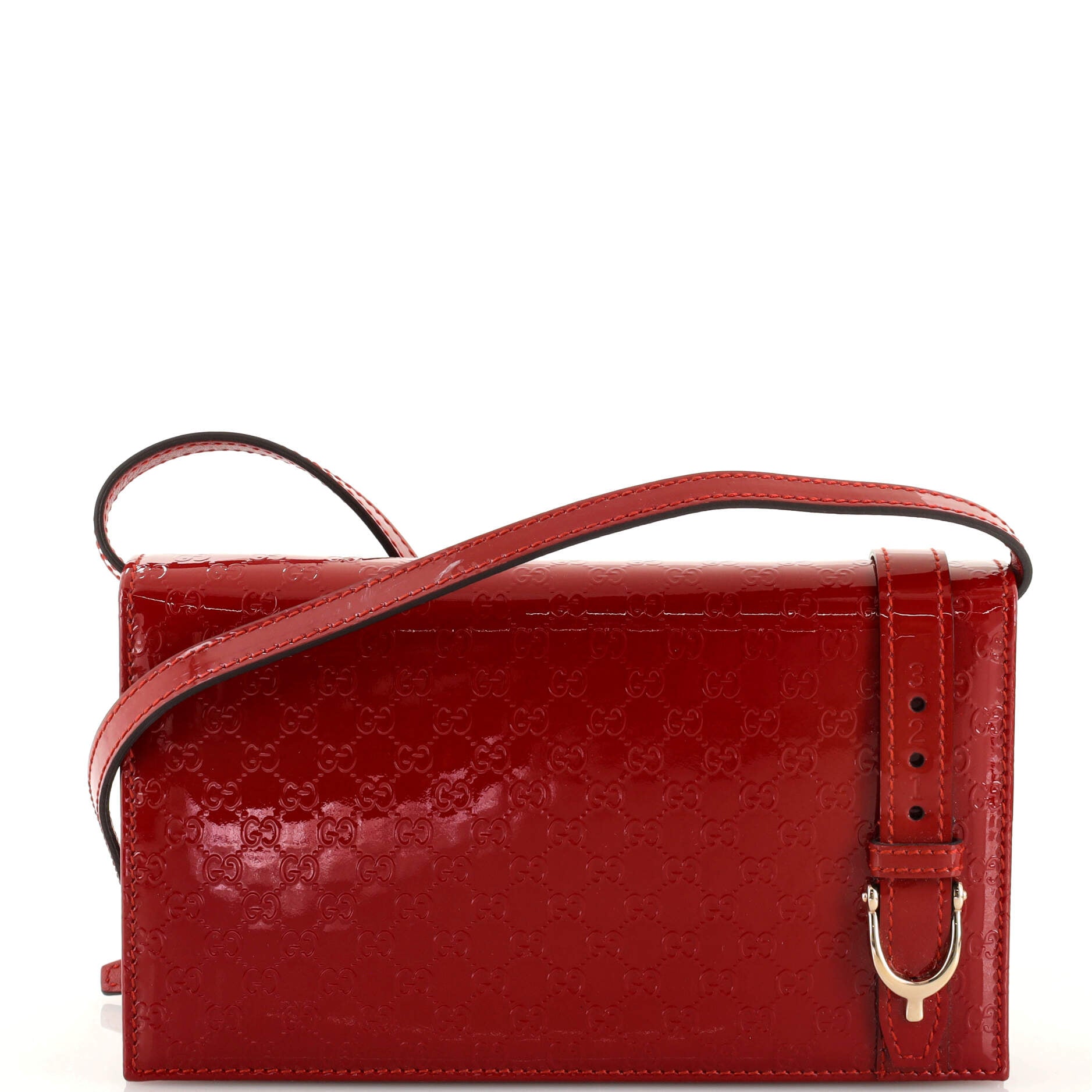 Nice Wallet on Strap Microguccissima Patent Mini