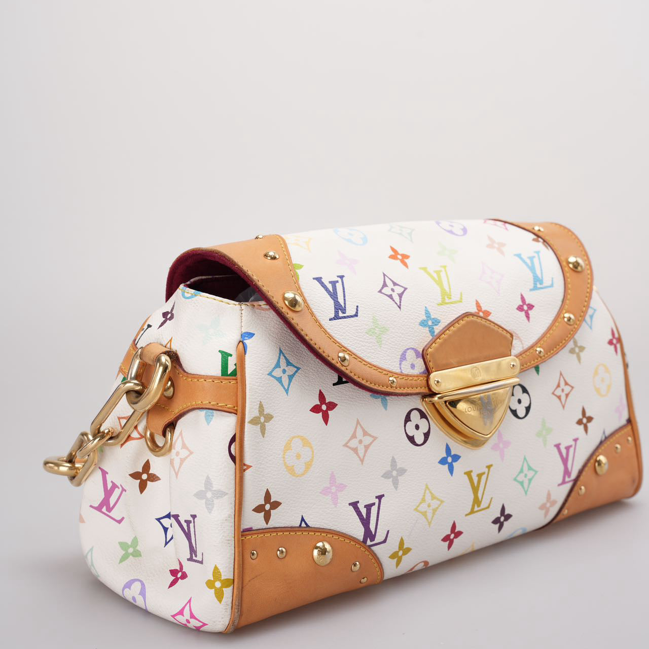 Louis Vuitton Vintage White Monogram Multicolore Beverly MM Blanco