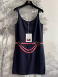Chanel 23N Navy Blue Cashmere Dress