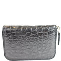 GUCCI Embossed Crocodile Zip Around Bifold Wallet Black 256235 - Final Sale