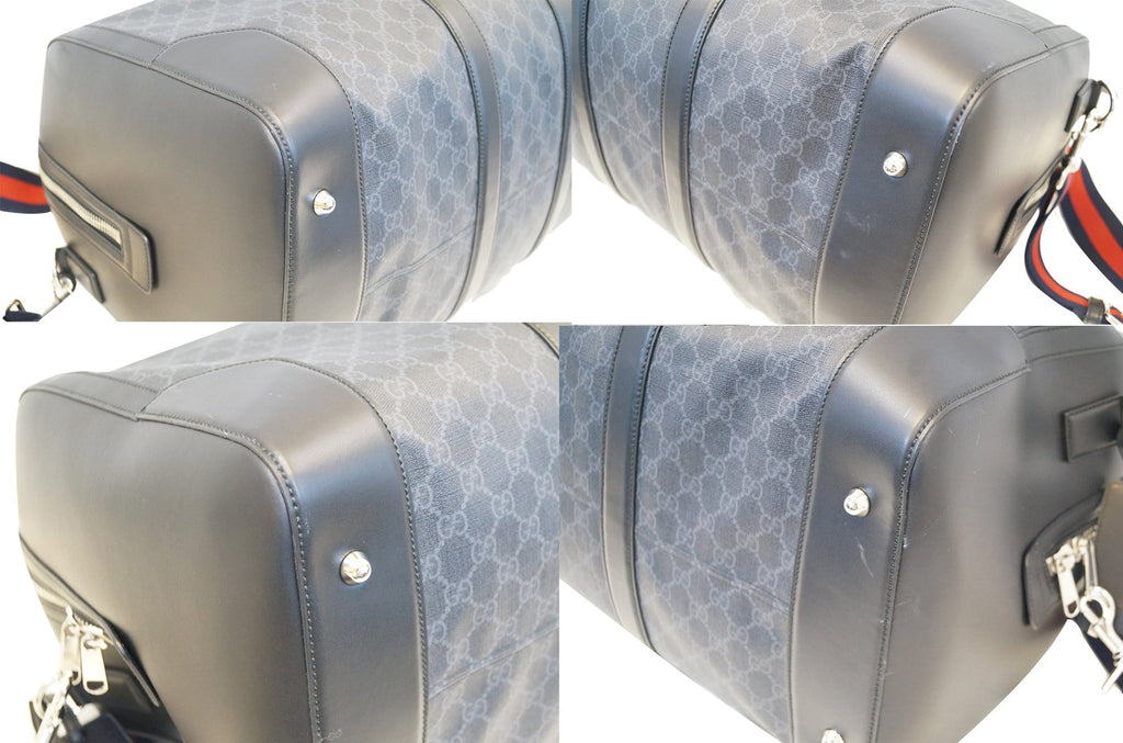 GUCCI Black Soft GG Supreme carry-on Duffle Travel Bag 478323