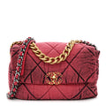 Washed Denim Quilted Medium Chanel 19 Flap Pink