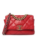 Lambskin Quilted Medium Chanel 19 Flap Red