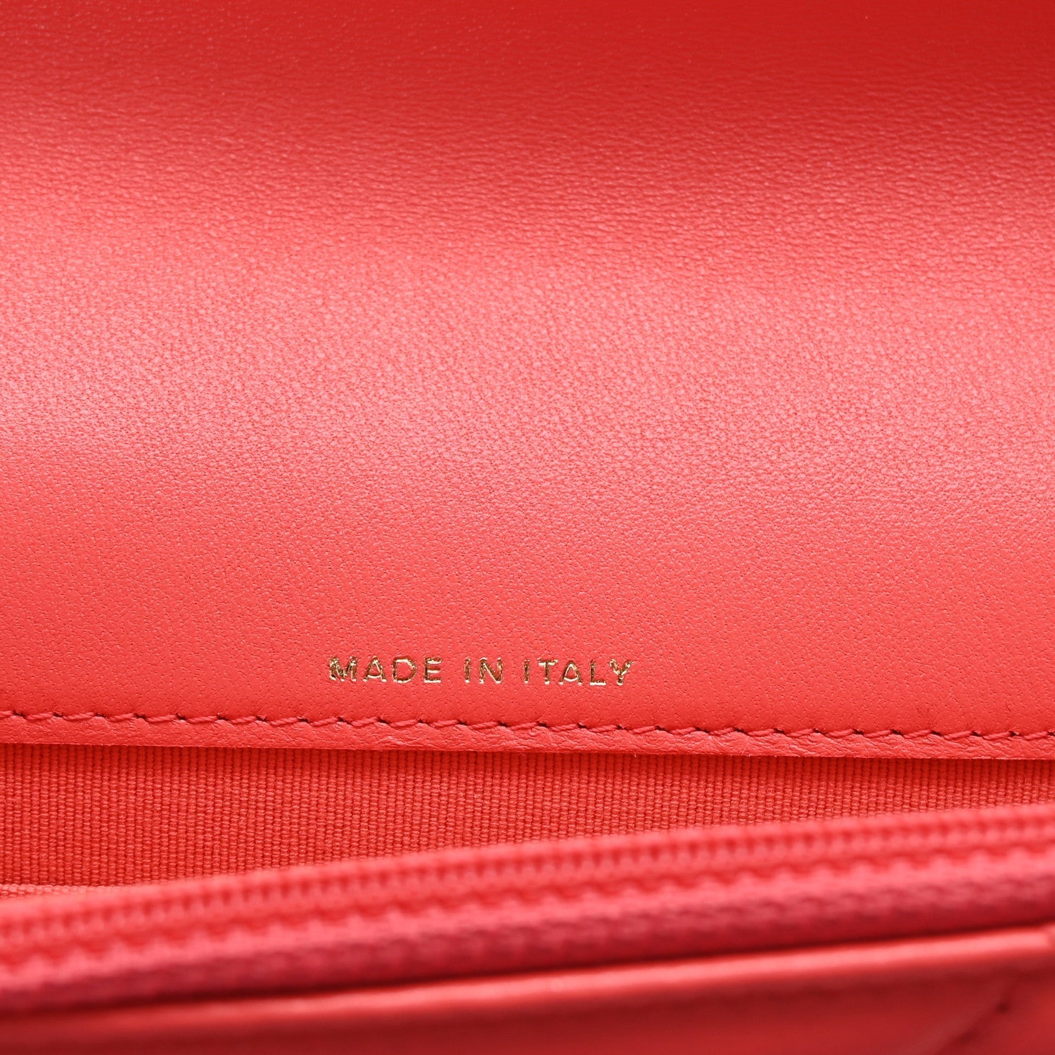 Lambskin Quilted Chanel 19 Flap Phone Holder With Chain Coral