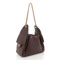 Caviar Quilted Small Chanel 25 Handbag Dark Brown