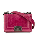 Chanel Boy Chanel Matelasse Velour Shoulder Bag