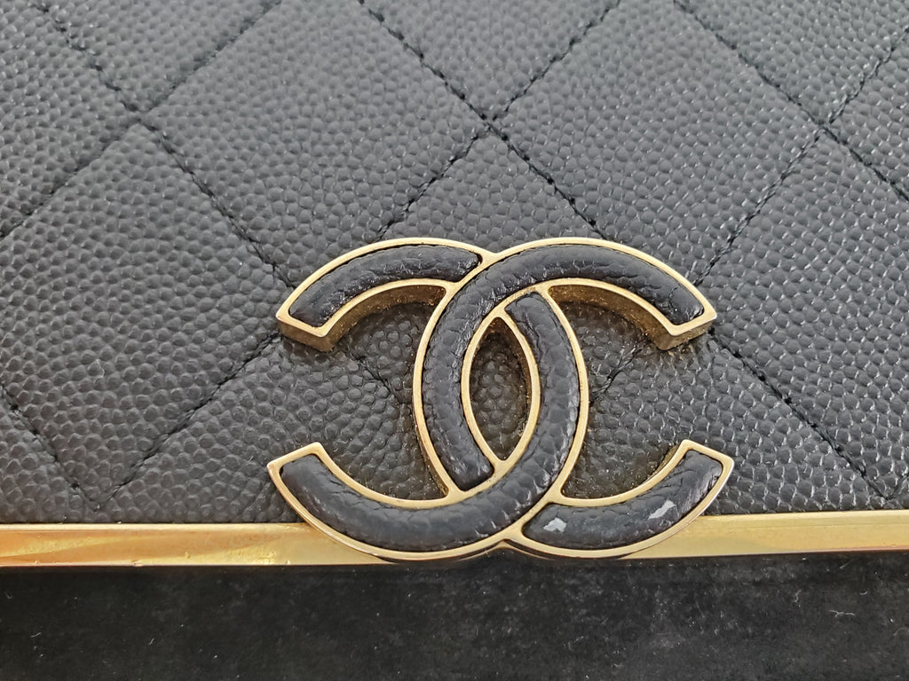 Chanel 2019 Leather Suede Wallet On The Chain Crossbody Bag