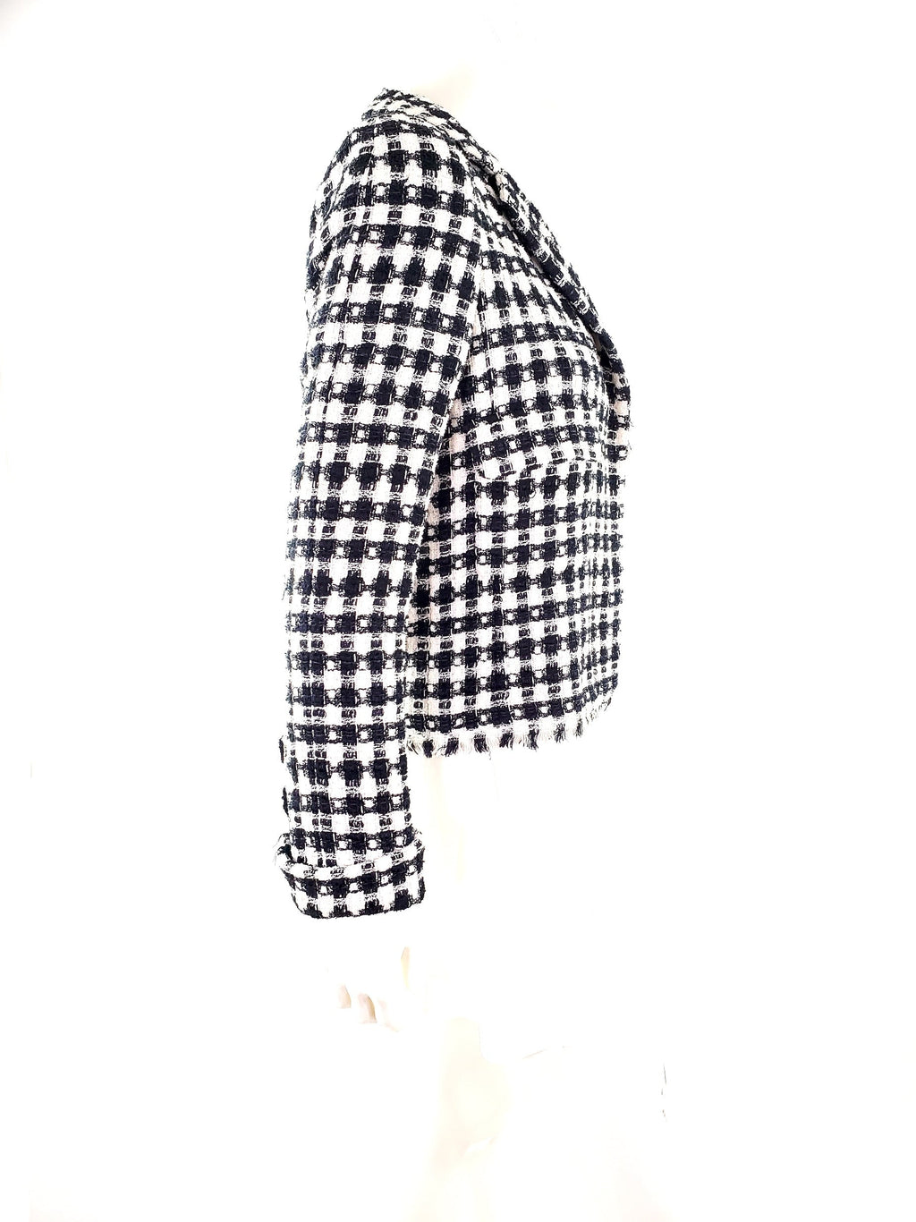 CHANEL 2006 Black White Tweed Jacket 36