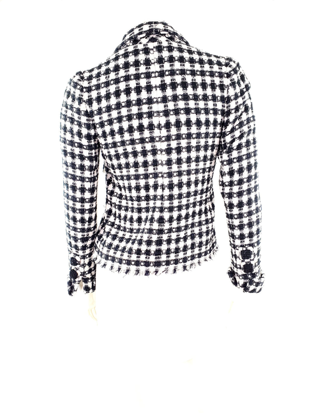 CHANEL 2006 Black White Tweed Jacket 36