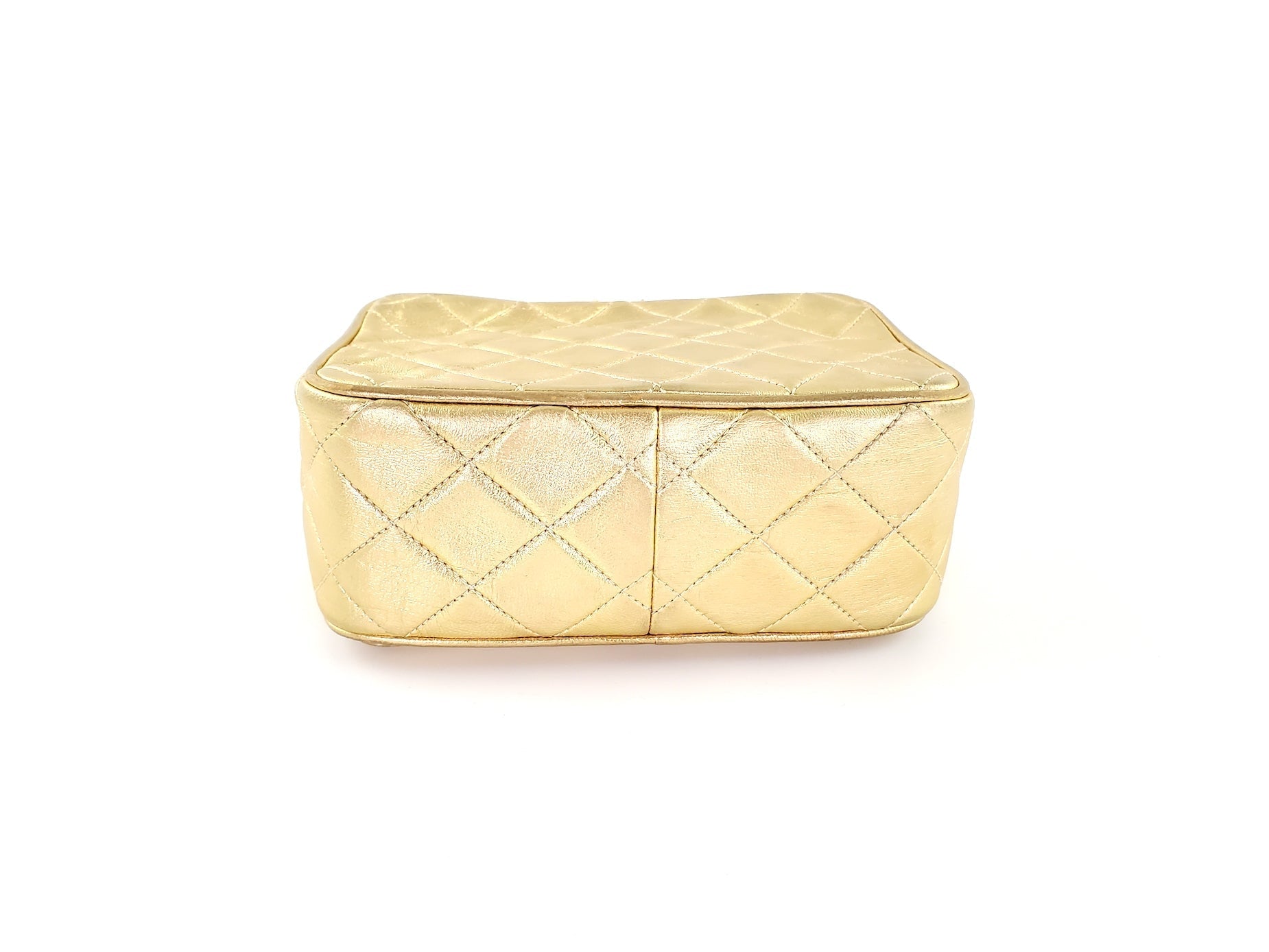Vintage Chanel Quilted Gold CC Camera Tassel Shoulder Bag